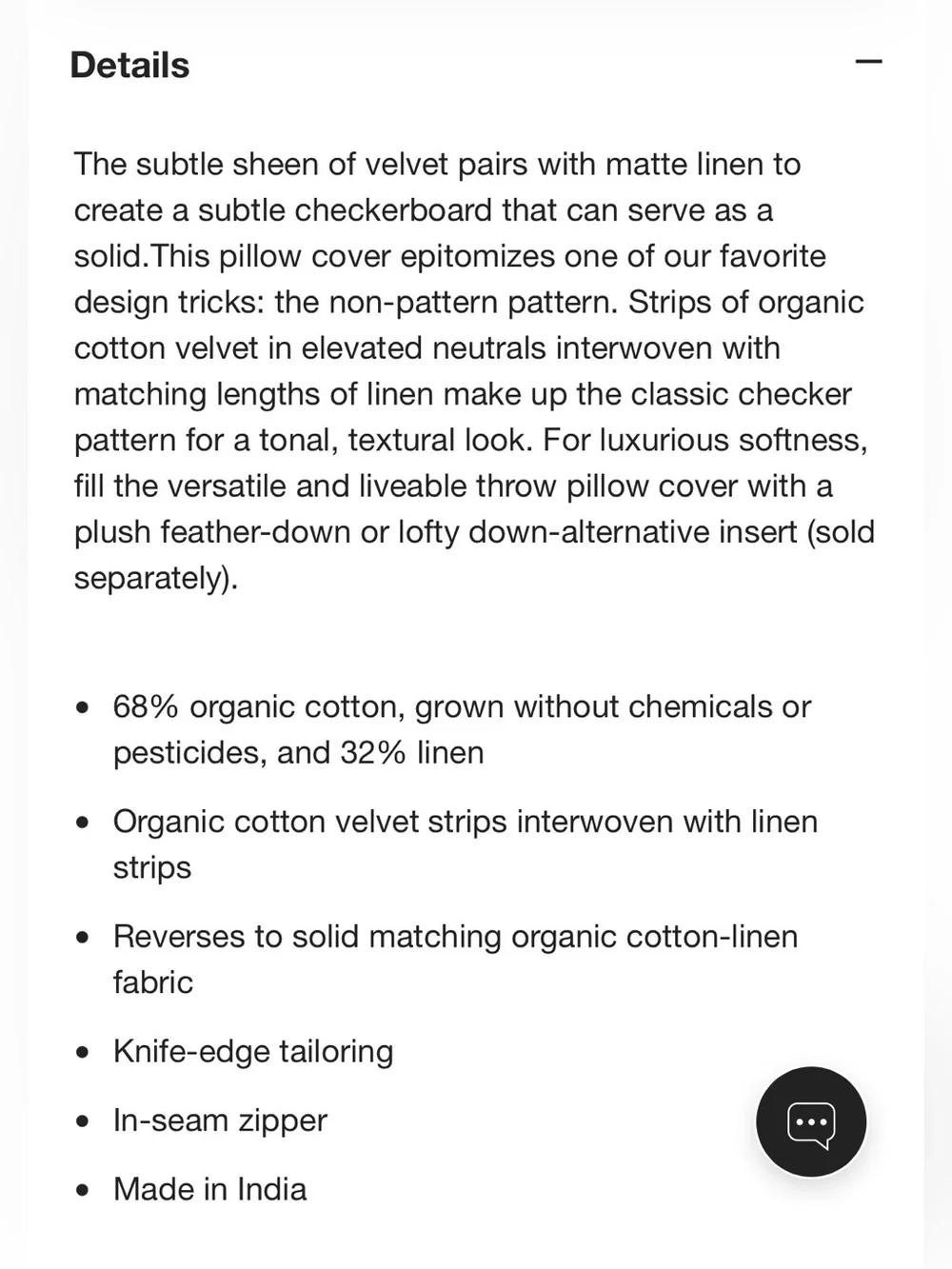 CRATE & BARREL - Woven Organic Cotton/Linen Square Throw Pillow in Brown
